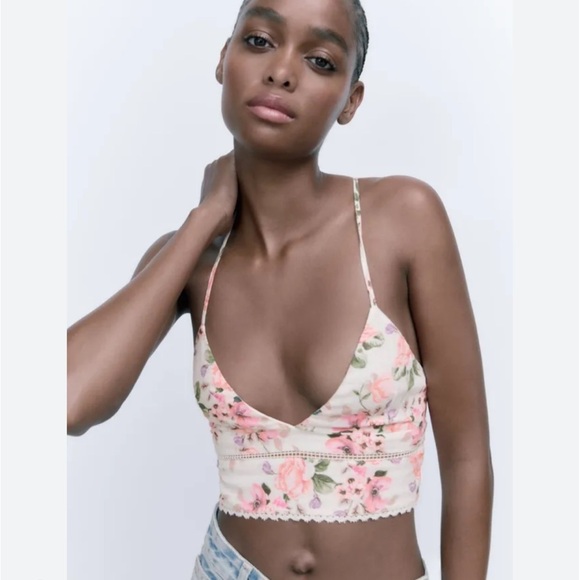 Zara floral crop top - Picture 1 of 9
